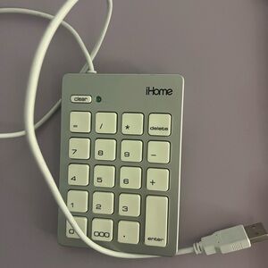 iHome Silver and White USB Numerical Keypad